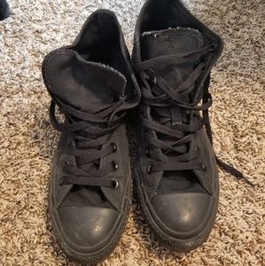 all black high top converse